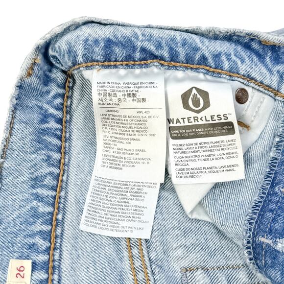 VintagLevi's 501 Light Wash Distressed Cut-Off Jean Shorts 100% Cotton USA Made - Picture 6 of 6